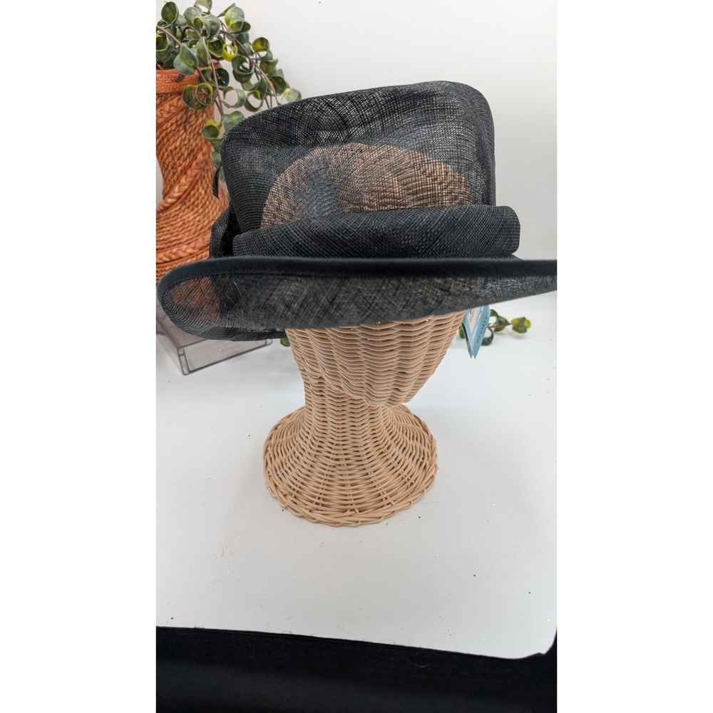 Setmar New York Black Straw Church Hat Wide Brim Derby Wedding Formal